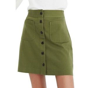 Madewell green mini skirt